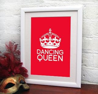 personalised 'dancing queen' print by fizzy lemonade