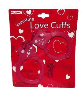Valentine Plastic Handcuffs Red Health & Personal Care