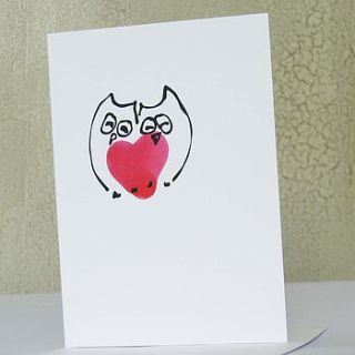 owls greeting card by the sardine's whiskers