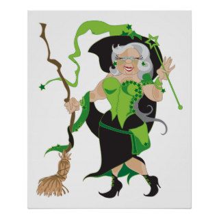Halloween Witch (Green) Print