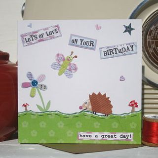 'love on your birthday' card by the writing bureau