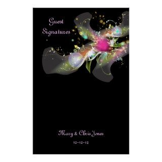Abstract Floral Guest Signature Poster