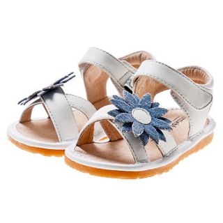 baby girls squeaky sandals white or red by my little boots