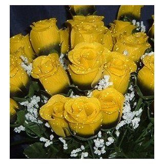 Shop 84 Silk Rose Flowers w/Raindrops   Wedding Flowers   Bridal/Floral   Black/Yellow at the  Home Dcor Store