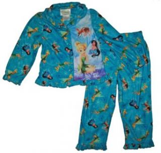 Tinkerbell Fairies Coat Pajama Set for Girls (3T, Blue) Clothing