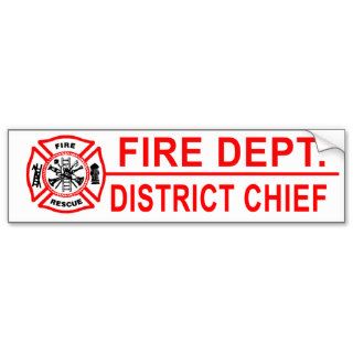 Fire Department District Chief Bumper Sticker