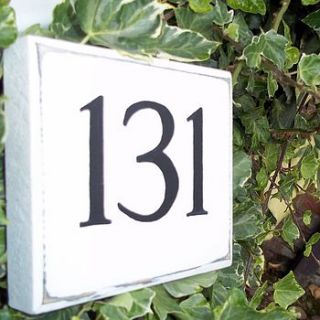 personalised vintage style house number sign by potting shed designs