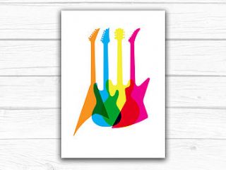 guitar illustration art print by knockout