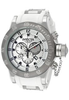 Invicta 11314  Watches,Mens Russian Diver/Off Shore Chronograph Silver Dial White Polyurethane, Chronograph Invicta Quartz Watches
