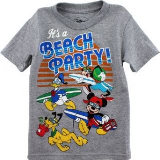 Disney Mickey Mouse "Beach Party" Grey Kids T Shirt (XL(8)) Clothing