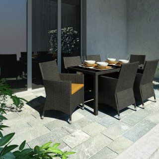 Sonax Z 506 TPP Park 7 Piece Terrace Black Weave Patio Dining Set  Outdoor And Patio Furniture Sets  Patio, Lawn & Garden
