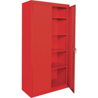Sandusky Lee Commercial Grade All Welded Steel Cabinet — 36in.W x 18in.D x 72in.H, Red, Model# CA41361872-01  Storage Cabinets