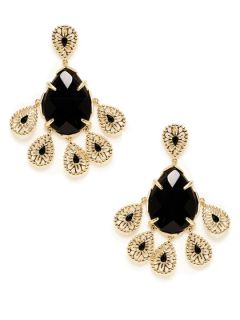 Forbes Cutout Gold & Black Onyx Teardrop Cluster Earrings by Kendra Scott Jewelry