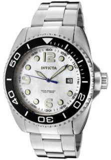 Invicta 0479  Watches,Mens Pro Diver White Mother of Pearl Dial Stainless Steel, Casual Invicta Quartz Watches