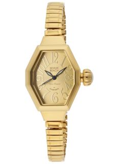 Glam Rock MBD27153  Watches,Womens Miami Beach Art Deco Gold Dial Gold Tone IP Stainless Steel, Casual Glam Rock Quartz Watches