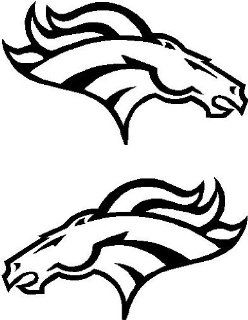 Denver Broncos Sets   5 Inches Long X 3 Inches Tall Vinyl Window Decal Sticker 