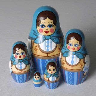 Counting Blue Nesting Doll Toys & Games