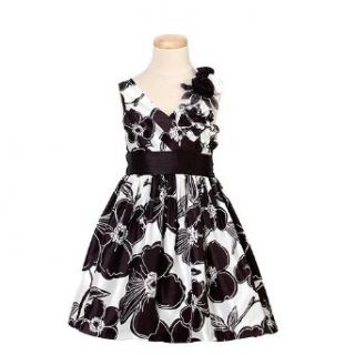 Bonnie Jean Black White Floral Fall Dress Girls 5 Clothing