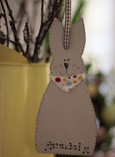 personalised easter bunny decoration by kitty's