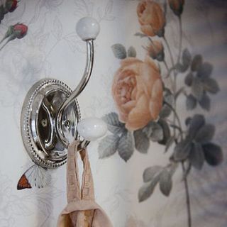 silver coat hook with beaded rim by jodie byrne