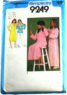 Simplicity 9249 Sewing Pattern Girls Nightshirt in Two Lengths, Front Wrap Robe and Pajamas Size 7, 8