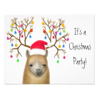 Alpaca Xmas Party Invitation