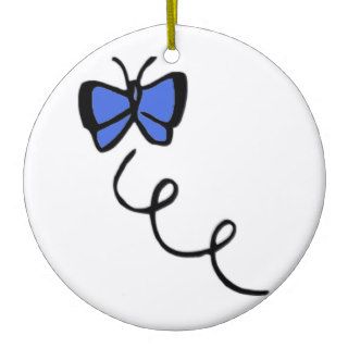 Cute Royal Blue Butterfly Christmas Ornaments