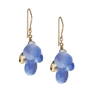 blue chalcedony shower of gemstones earrings by chupi