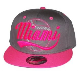 Miami Gray/Hot Pink Laser Stitch KB Ethos Snapback Hat Cap Clothing