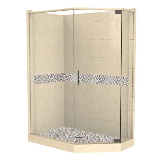 American Bath Factory Java 86 in H x 36 in W x 48 in L Medium with Java Accent Neo Angle Corner Shower Kit