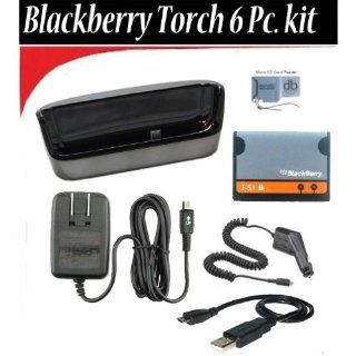Blackberry Torch 9810 Sync Pod + F S1 Battery + Blackberry Car Charger + Data Cable + Traval Charger + DBRoth Micro SD Card Reader Cell Phones & Accessories