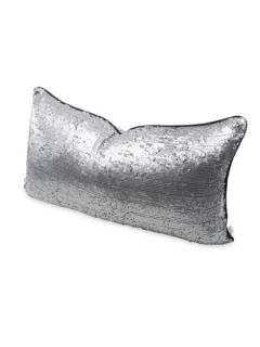 Silver Sequin Throw Pillow by Shine by S.H.O Studio