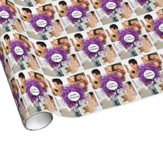 Radiant Purple Heart Leaf Tree Wedding Wrapping Paper