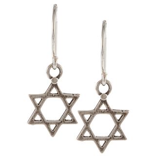 Silver plated Star of David Hook Earrings (Israel) Earrings