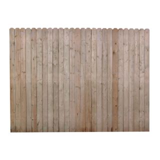 Pine Dog Ear Pressure Treated Wood Fence Panel (Common 6 ft x 8 ft; Actual 6 ft x 8 ft)