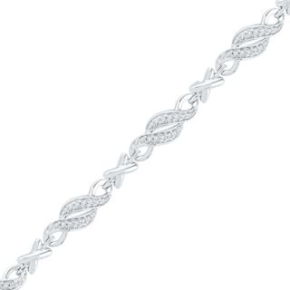 CT. T.W. Diamond Double Row Infinity Bracelet in Sterling Silver