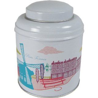 Paris Forever Design Domed Lid Tea Storage Box   Food Tins