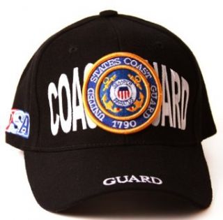 United States Coast Guard Insignia Billboard Style Military Hat   Black Clothing
