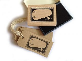 diy gift tag set bird rubber stamp by lollipop designs