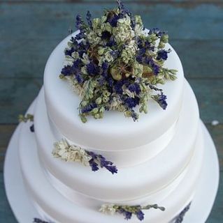 provence dried flower cake decoration by the artisan dried flower company
