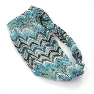 Blue Tone Aztec Print Design Soft Thin Fabric Headwrap Hair Band Jewelry