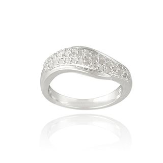 DB Designs Silvertone 1/3ct TDW Diamond Wave Ring (I J, I2 I3) DB Designs Diamond Rings