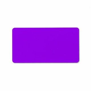 Plain bright violet purple solid background blank personalized address label