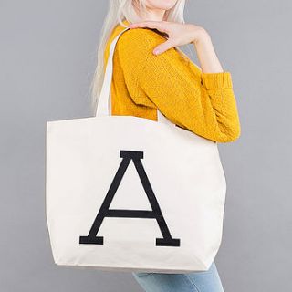 initial big canvas bag by alphabet bags