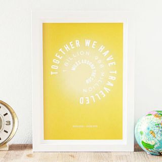 personalised sun miles anniversary print by newton and the apple