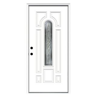 ReliaBilt Center Arch Lite Prehung Inswing Steel Entry Door (Common 36 in x 80 in; Actual 37.5 in x 81.75 in)