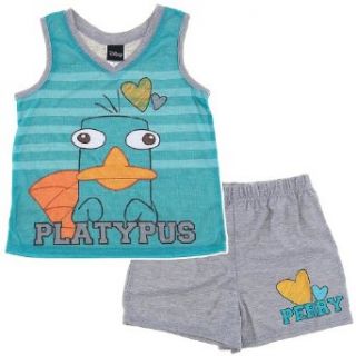 Perry the Platypus Short Pajamas for Girls XL/14 16 Clothing
