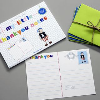 little pirate thankyou note pack by yoyo me