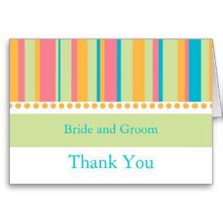 KRW Tropical Stripe Thank You Wedding Card