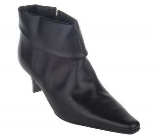Markon Leather Pointed Toe Ankle Boots —